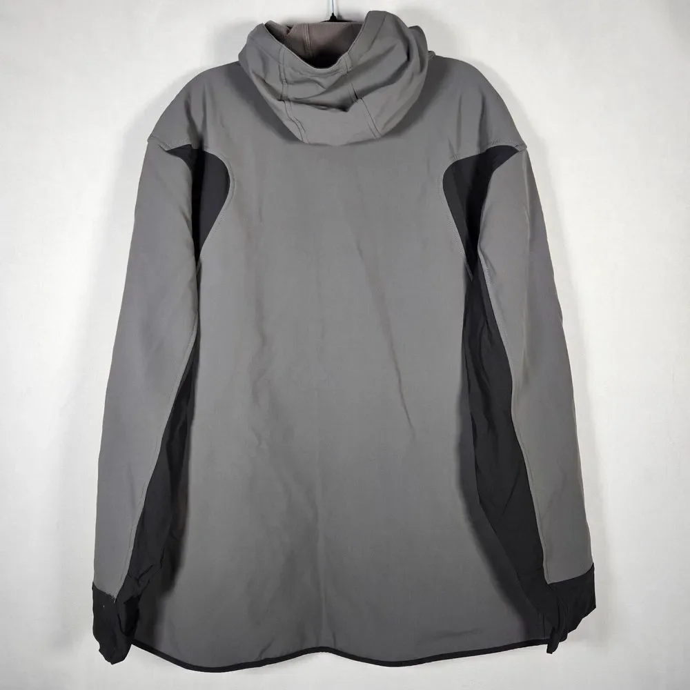 Duluth Trading Jacket Men 2XL Tall Grey Hills Windfront Hooded Fleece Lined Gorp